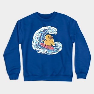 Funny Rubber Ducky Surfing on the Great Wave Off Kanagawa // Cute Rubber Duck Crewneck Sweatshirt